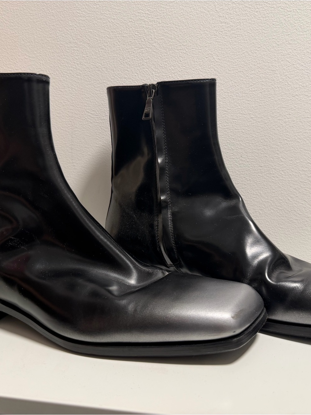 Prada Men's Black Leather Zip-Up Boots (UK 8, US 9.5)